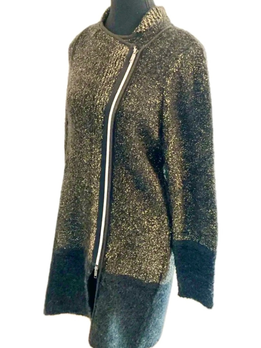 Olsen Europe Metallic Knit Sweater Jacket - Picture 2 of 15